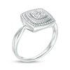 Thumbnail Image 3 of Composite Diamond Accent Bead Cushion Frame Ring in Sterling Silver