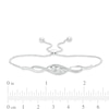 Thumbnail Image 3 of Diamond Accent Three Stone Cascading Flame Bolo Bracelet in Sterling Silver - 9.5"