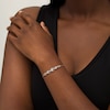 Thumbnail Image 2 of Diamond Accent Three Stone Cascading Infinity Bolo Bracelet in Sterling Silver - 9.5"