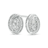 Thumbnail Image 0 of 0.145 CT. T.W. Composite Diamond Oval Swirl Frame Stud Earrings in 10K White Gold