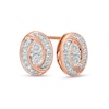 Thumbnail Image 0 of 0.145 CT. T.W. Composite Diamond Oval Swirl Frame Stud Earrings in 10K Rose Gold