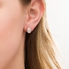 Thumbnail Image 1 of 0.145 CT. T.W. Composite Diamond Oval Swirl Frame Stud Earrings in 10K Rose Gold