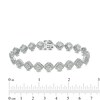 Thumbnail Image 4 of 5.00 CT. T.W. Composite Diamond Tilted Cushion Frame Link Bracelet in 10K White Gold - 7.5"