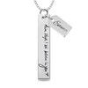 Thumbnail Image 1 of Engravable Your Own Handwriting and Name Tag Charm Vertical Bar Pendant in Sterling Silver (1 Image and Line)