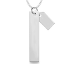 Thumbnail Image 3 of Engravable Your Own Handwriting and Name Tag Charm Vertical Bar Pendant in Sterling Silver (1 Image and Line)