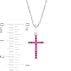 Thumbnail Image 3 of Ruby Cross Pendant in 10K White Gold