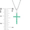 Thumbnail Image 2 of Emerald Cross Pendant in 10K White Gold