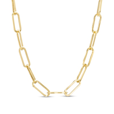 5.5mm Oval Link Chain Necklace in Hollow 10K Gold - 18"