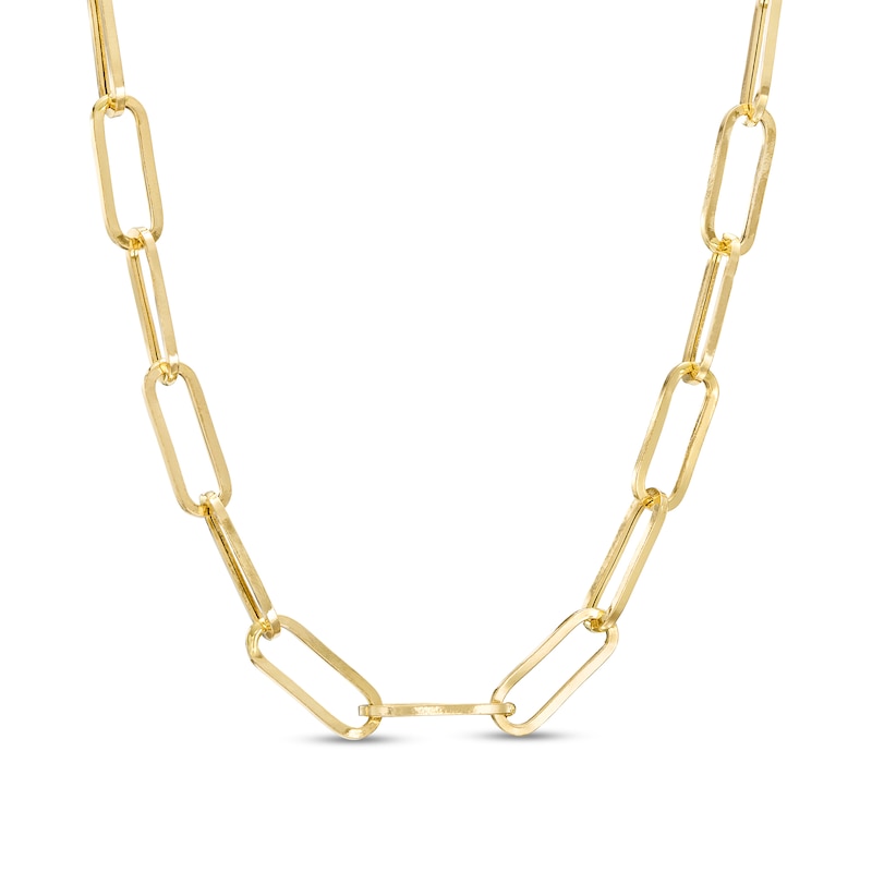 5.5mm Hollow Oval Link Chain Necklace in 10K Gold - 18"