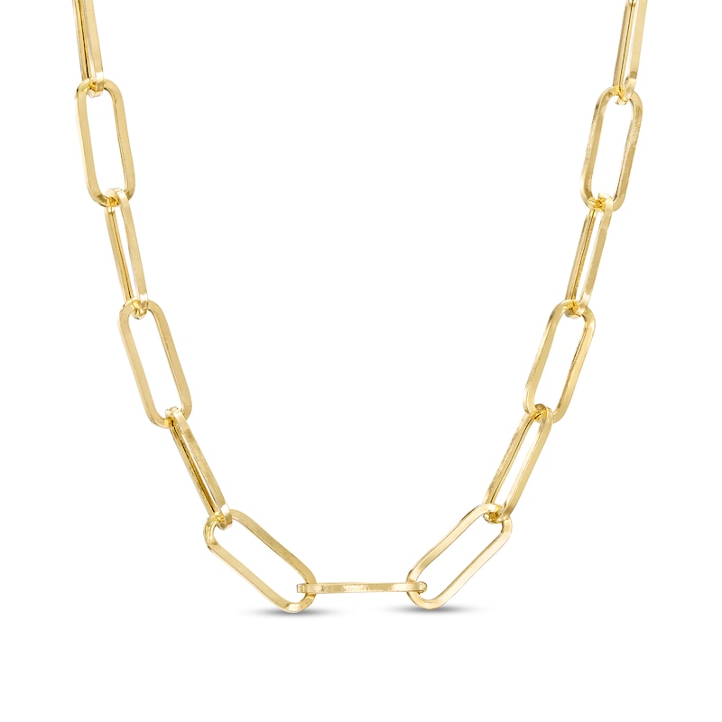 5.5mm Oval Link Chain Necklace in Hollow 10K Gold - 18"|Peoples Jewellers