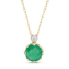 Thumbnail Image 0 of 7.0mm Emerald and Diamond Accent Pendant in 10K Gold