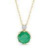 Thumbnail Image 1 of 7.0mm Emerald and Diamond Accent Pendant in 10K Gold