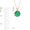 Thumbnail Image 1 of 7.0mm Emerald and Diamond Accent Pendant in 10K Gold