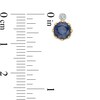 6.0mm Blue Sapphire and Diamond Accent Stud Earrings in 10K Gold