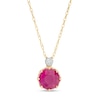 Thumbnail Image 0 of 7.0mm Ruby and Diamond Accent Pendant in 10K Gold