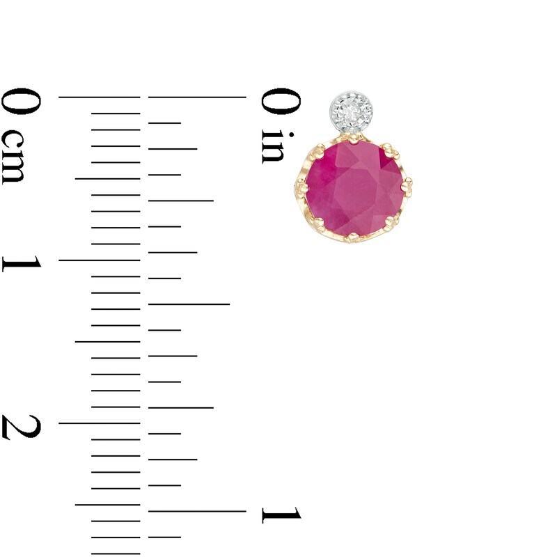 6.0mm Ruby and Diamond Accent Stud Earrings in 10K Gold