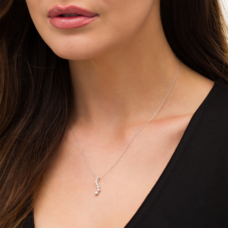 Main Image 2 of 0.33 CT. T.W. Journey Diamond Pendant in 10K White Gold