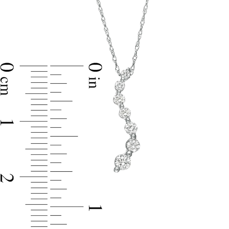 Main Image 3 of 0.33 CT. T.W. Journey Diamond Pendant in 10K White Gold