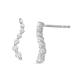 0.33 CT. T.W. Journey Diamond Drop Earrings in 10K White Gold