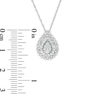 0.50 CT. T.W. Composite Diamond Teardrop Scallop Frame Pendant in 10K White Gold