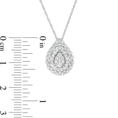 0.50 CT. T.W. Composite Diamond Teardrop Scallop Frame Pendant in 10K White Gold