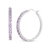 Thumbnail Image 0 of 3.0mm Amethyst Hoop Earrings in Sterling Silver