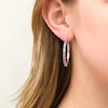 Thumbnail Image 1 of 3.0mm Amethyst Hoop Earrings in Sterling Silver