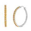 Thumbnail Image 1 of 3.0mm Citrine Hoop Earrings in Sterling Silver
