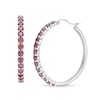 Thumbnail Image 1 of 3.0mm Garnet Hoop Earrings in Sterling Silver