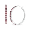 Thumbnail Image 0 of 3.0mm Garnet Hoop Earrings in Sterling Silver