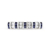 Thumbnail Image 2 of Princess-Cut Blue Sapphire and 0.10 CT. T.W. Diamond Alternating Duos Ring in 10K White Gold