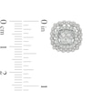 Thumbnail Image 2 of 1.00 CT. T.W. Composite Diamond Double Cushion Scallop Frame Stud Earrings in 10K White Gold