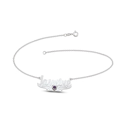 Birthstone and Name Anklet (1 Stone and Name)