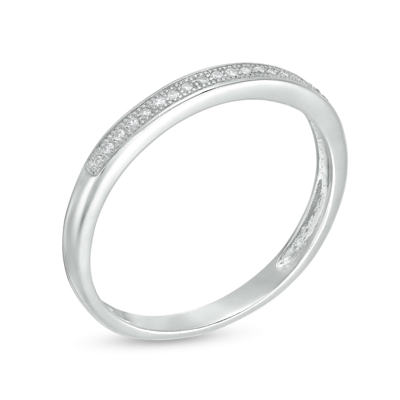 0.04 CT. T.W. Diamond Vintage-Style Anniversary Band in 10K White Gold