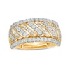 0.33 CT. T.W. Diamond Edge Cascading Waves Anniversary Ring in 10K Gold