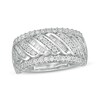 Thumbnail Image 1 of 0.33 CT. T.W. Diamond Edge Cascading Waves Anniversary Ring in 10K White Gold