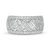 Thumbnail Image 4 of 0.33 CT. T.W. Diamond Edge Cascading Waves Anniversary Ring in 10K White Gold