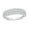 Thumbnail Image 1 of 0.065 CT. T.W. Diamond Triple Row Vintage-Style Ring in 10K White Gold