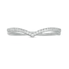 Thumbnail Image 4 of 0.10 CT. T.W. Diamond Chevron Anniversary Band in 10K White Gold