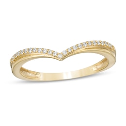 0.10 CT. T.W. Diamond Chevron Anniversary Band in 10K Gold