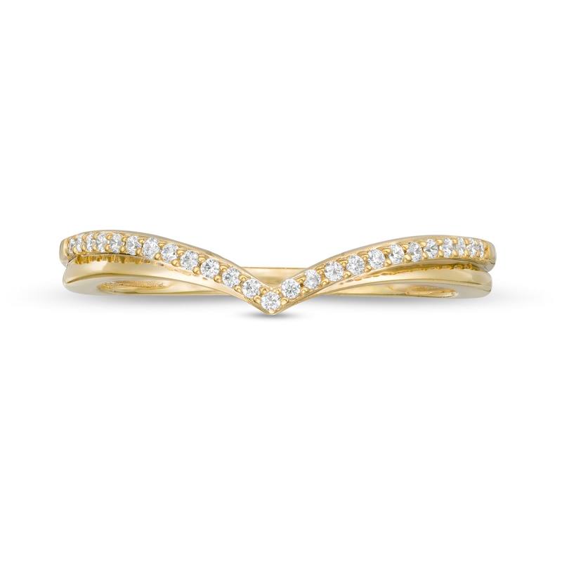 0.10 CT. T.W. Diamond Chevron Anniversary Band in 10K Gold