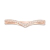 Thumbnail Image 3 of 0.10 CT. T.W. Diamond Chevron Anniversary Band in 10K Rose Gold