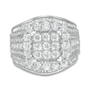 Thumbnail Image 0 of 3.00 CT. T.W. Princess-Cut Composite Diamond Frame Multi-Row Engagement Ring in 10K White Gold