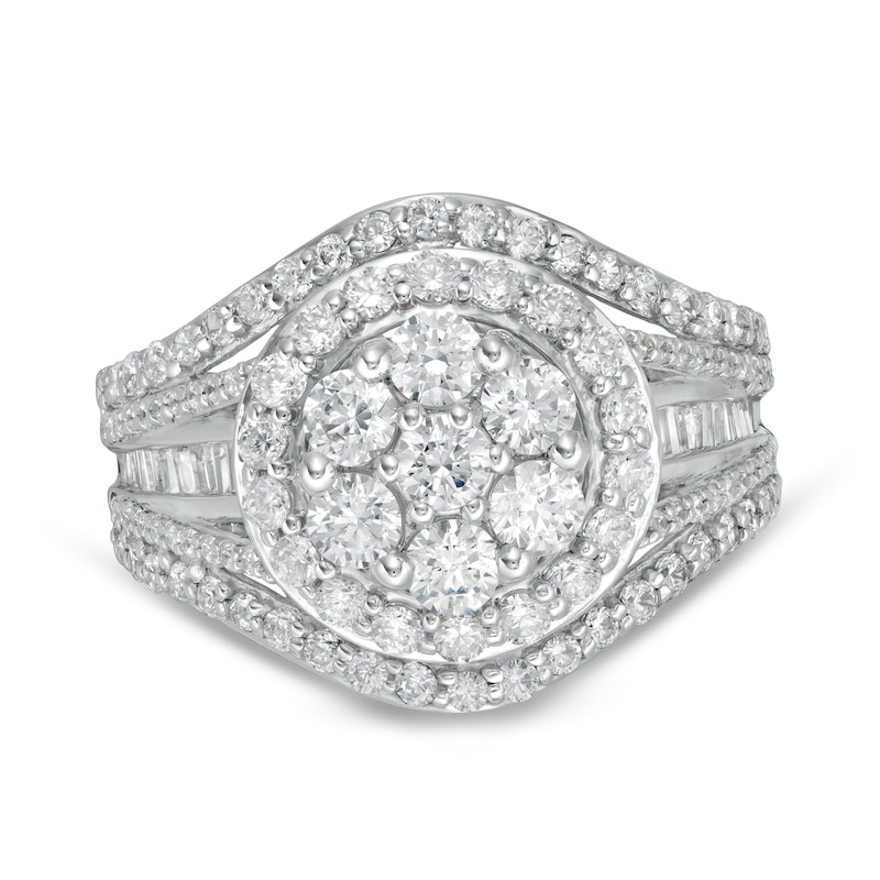 2.00 CT. T.W. Composite Diamond Frame Engagement Ring in 10K White Gold