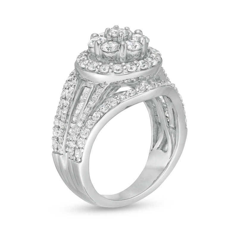 2.00 CT. T.W. Composite Diamond Frame Engagement Ring in 10K White Gold