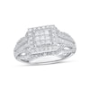 Thumbnail Image 0 of 0.50 CT. T.W. Princess-Cut Composite Diamond Frame Layered Engagement Ring in 10K White Gold