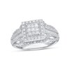Thumbnail Image 0 of 0.50 CT. T.W. Princess-Cut Composite Diamond Frame Layered Engagement Ring in 10K White Gold