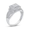 Thumbnail Image 2 of 0.50 CT. T.W. Princess-Cut Composite Diamond Frame Layered Engagement Ring in 10K White Gold