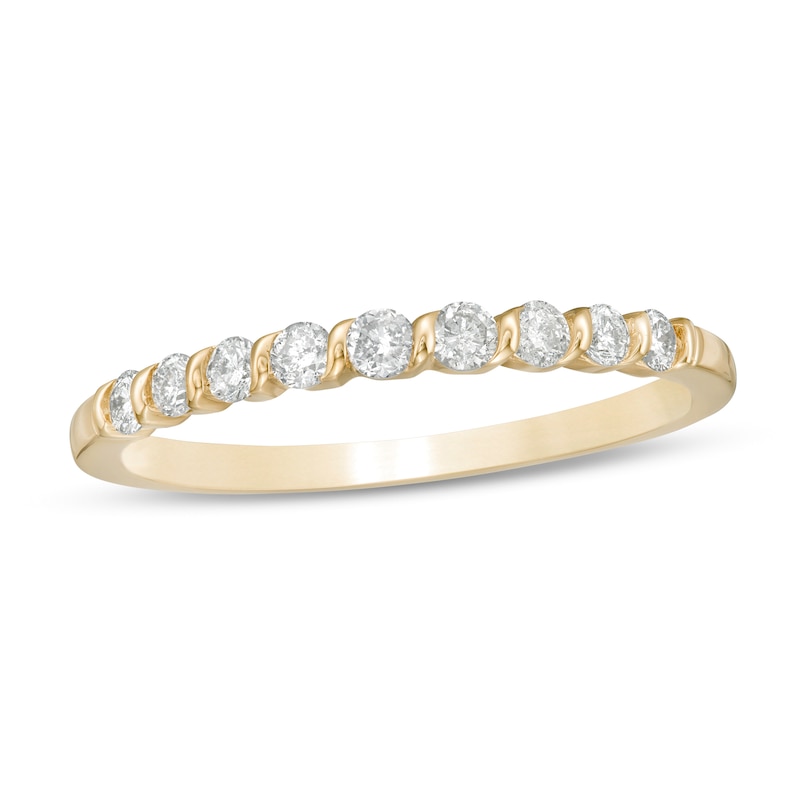 0.30 CT. T.W. Diamond Nine Stone Anniversary Band in 10K Gold