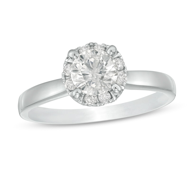 1.00 CT. T.W. Diamond Gallery Frame Engagement Ring in 14K White Gold (J/I3)